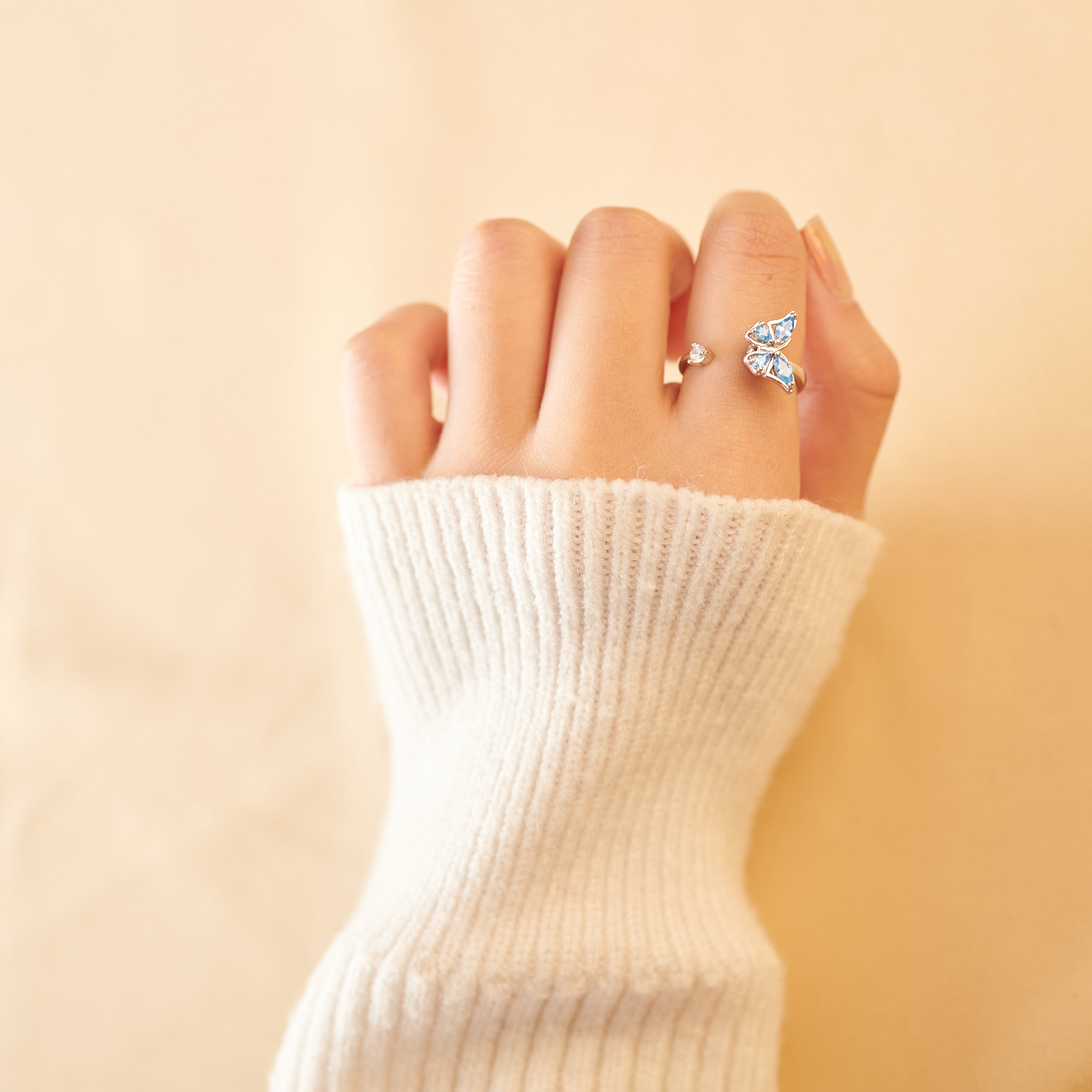 To My Daughter "Let Your Worries Drift Away" - Butterfly Anxiety Ring Set