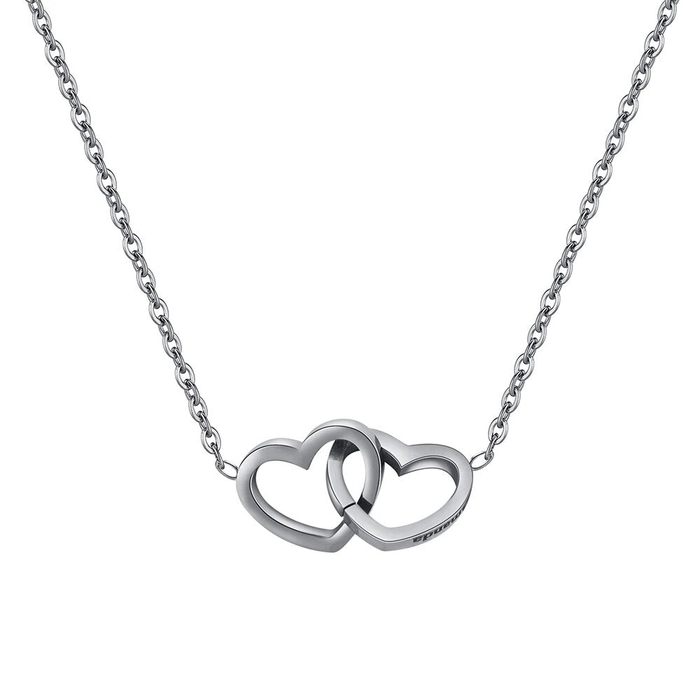 "To The Best Mom Ever" - Interlocking Hearts Necklace