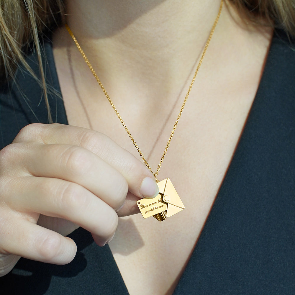 "You Mean The World To Me" Love Letter Necklace
