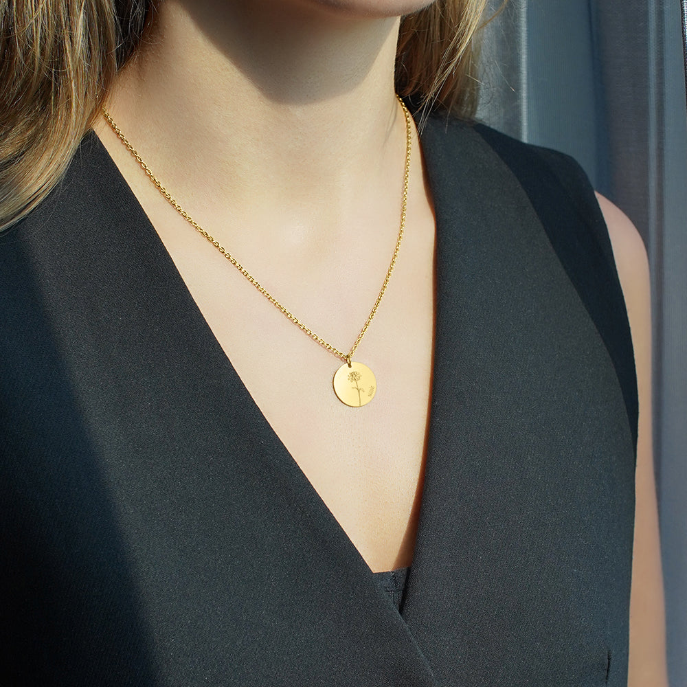 "To Mom" - Personalized Birth Flower Necklace w/ Luxury LED Box