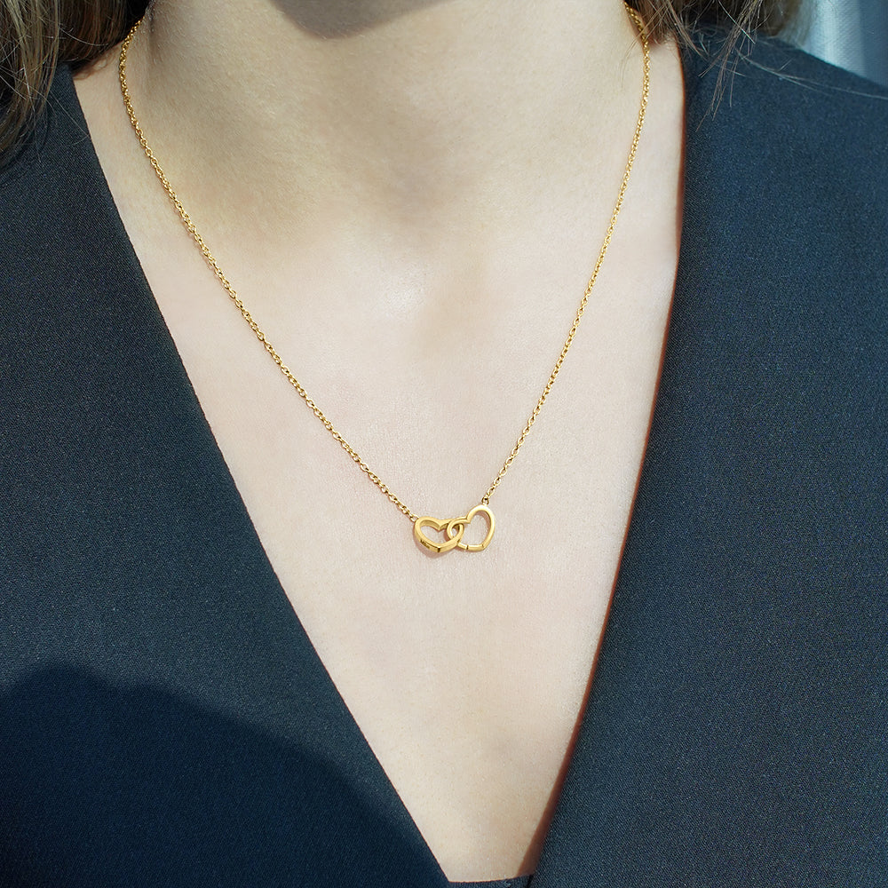 "To The Best Mom Ever" - Interlocking Hearts Necklace
