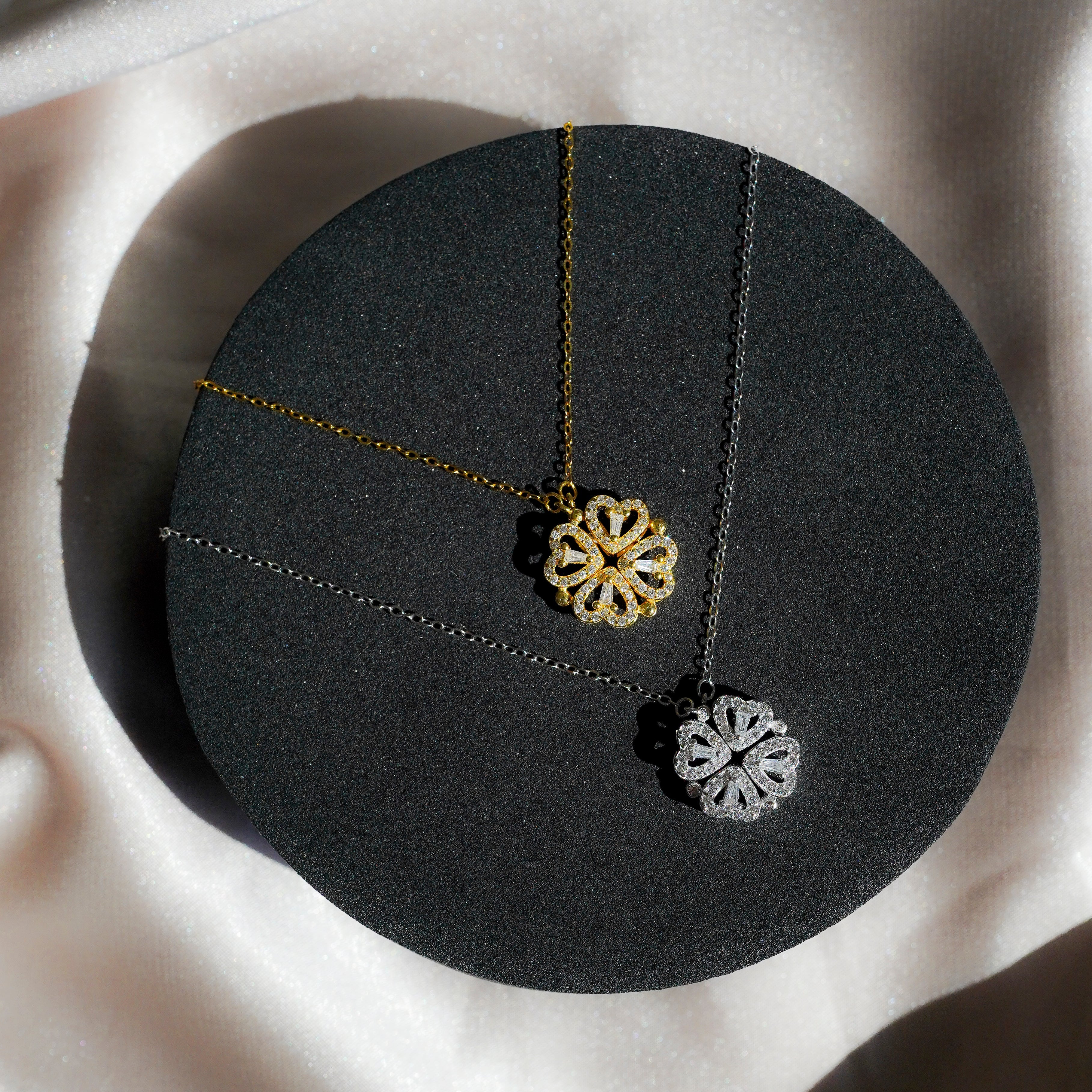Daughter's 4-Leaf Clover "Lucky Charm" Necklace and Forever Rose Gift Box